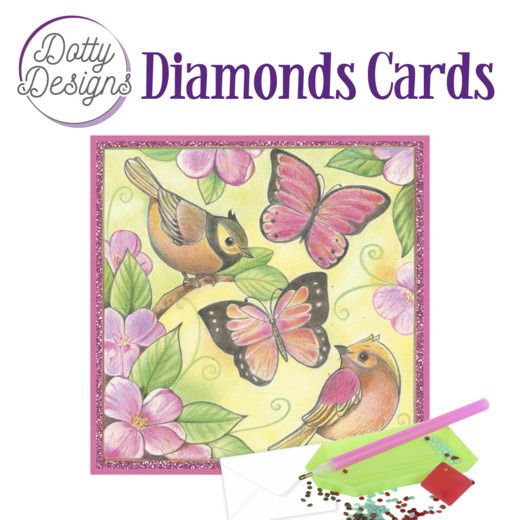 Pink Butterflies - Dotty Designs Diamond Card Kit