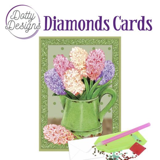 Hyacinths in Watering Can - Dotty Designs Diamond Card Kit