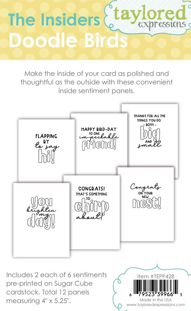 Doodle Birds - The Insiders - Pre-printed Card Panels
