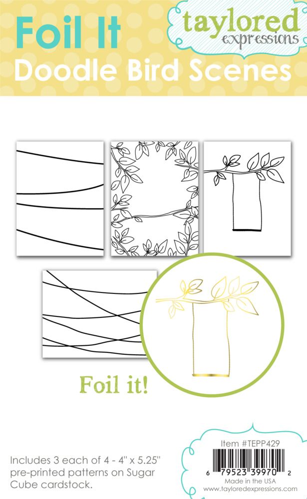 Doodle Bird Scenes - Foil It Pre-printed Panels