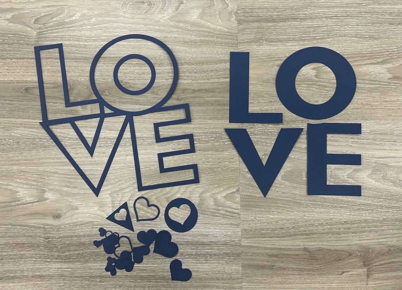 Digital Cut File - LOVE with Hearts - (zip folder with .svg, .jpg, .png, and .pdf files)