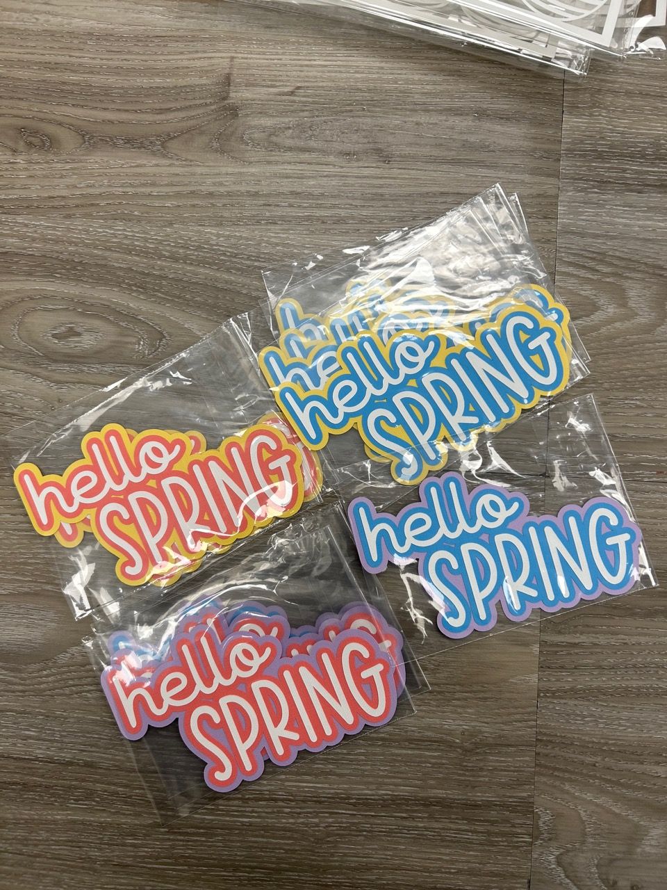 Hello Spring - Pink/Yellow - Scrapbook Title