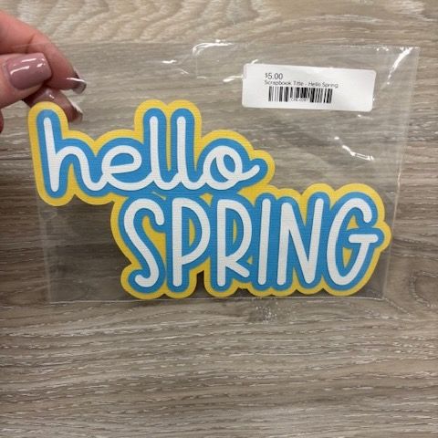 Hello Spring - Blue/Yellow - Scrapbook Title