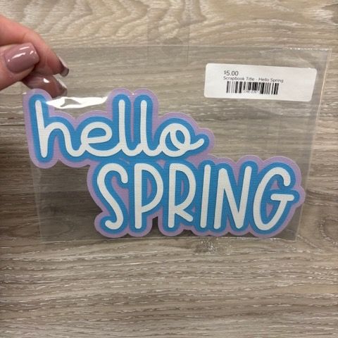 Hello Spring - Blue/Purple - Scrapbook Title