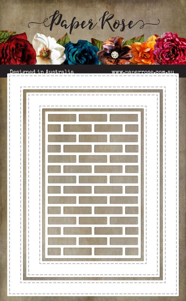 Stitched Rectangle Frames - Brick Wall - Die Set