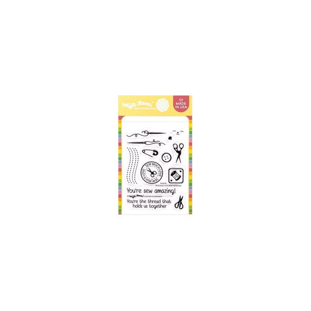 Postage Collage Sew Fun - Clear Stamp Set