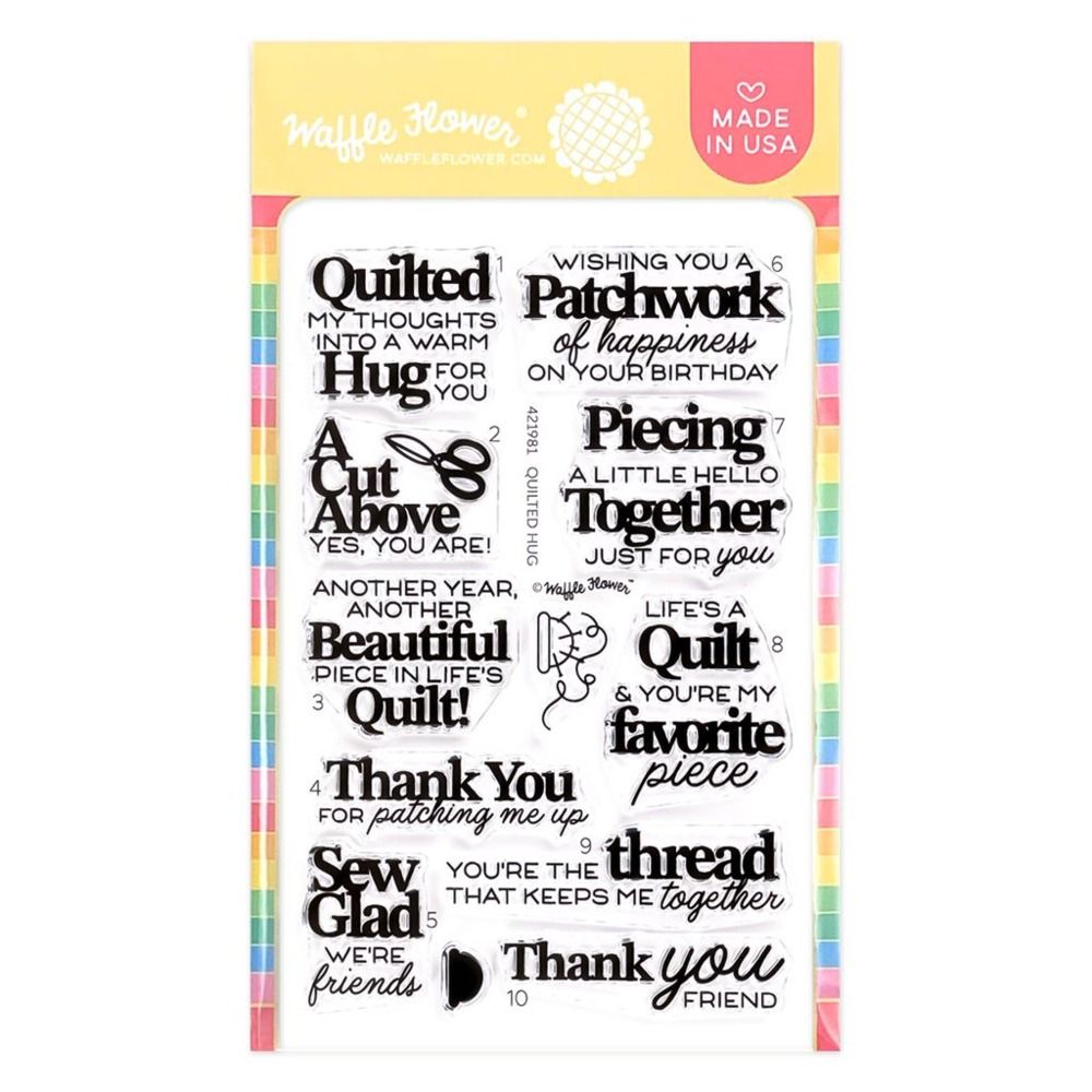 Quilted Hug Sentiments - Clear Stamp Set