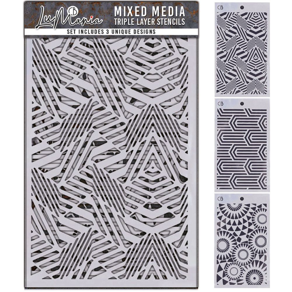 Set #003 - LuMania Mixed Media Triple Layer Stencils