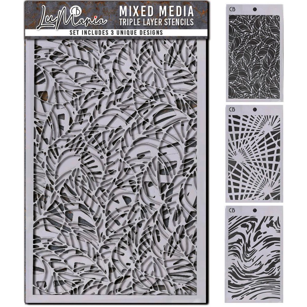 Set #002 - LuMania Mixed Media Triple Layer Stencils