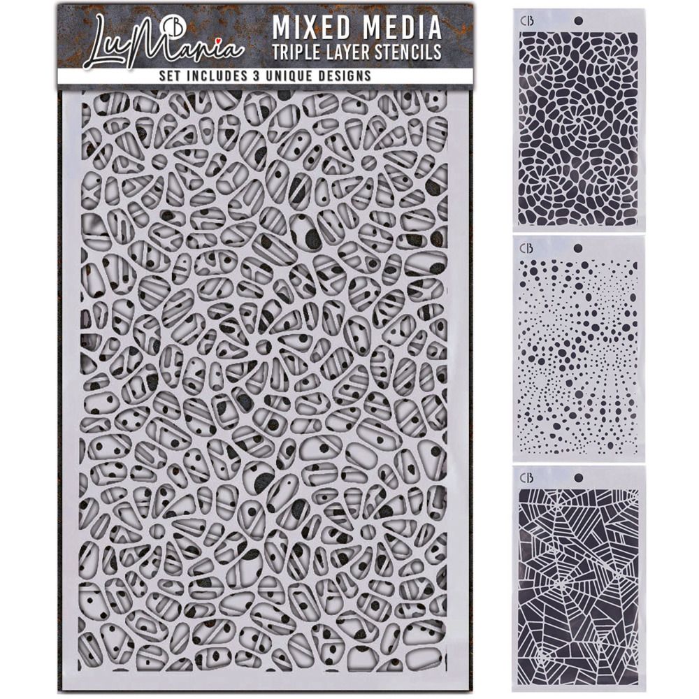 Set #004 - LuMania Mixed Media Triple Layer Stencils