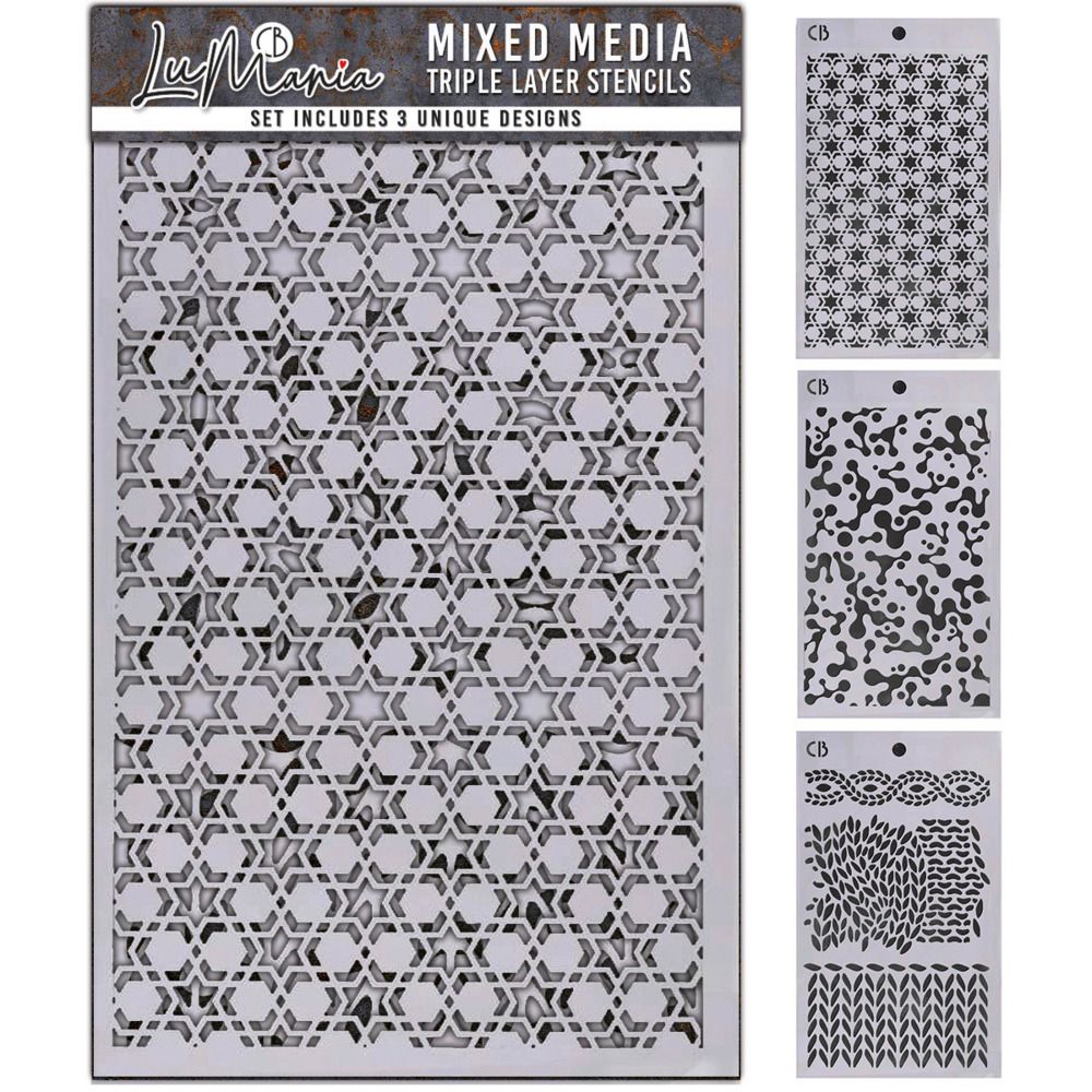 Set #001 - LuMania Mixed Media Triple Layer Stencils