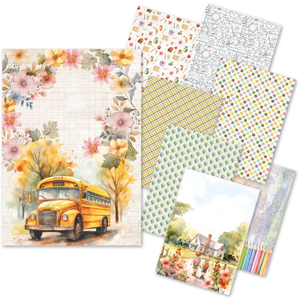 Back to School - A5 Rice Paper Art Set