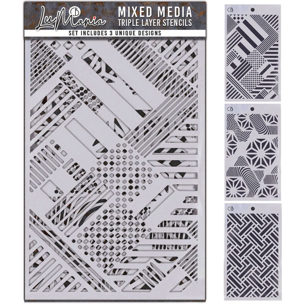 Set #005 - LuMania Mixed Media Triple Layer Stencils