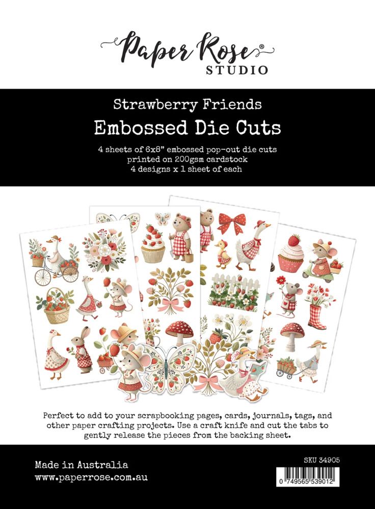 Embossed Die Cuts - Strawberry Friends Collection