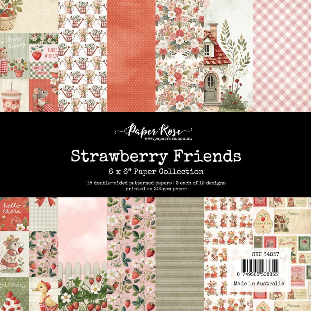 6x6 Paper Collection - Strawberry Friends Collection