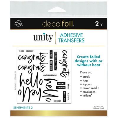 Sentiments 2 - Deco Foil Adhesive Transfer Sheets