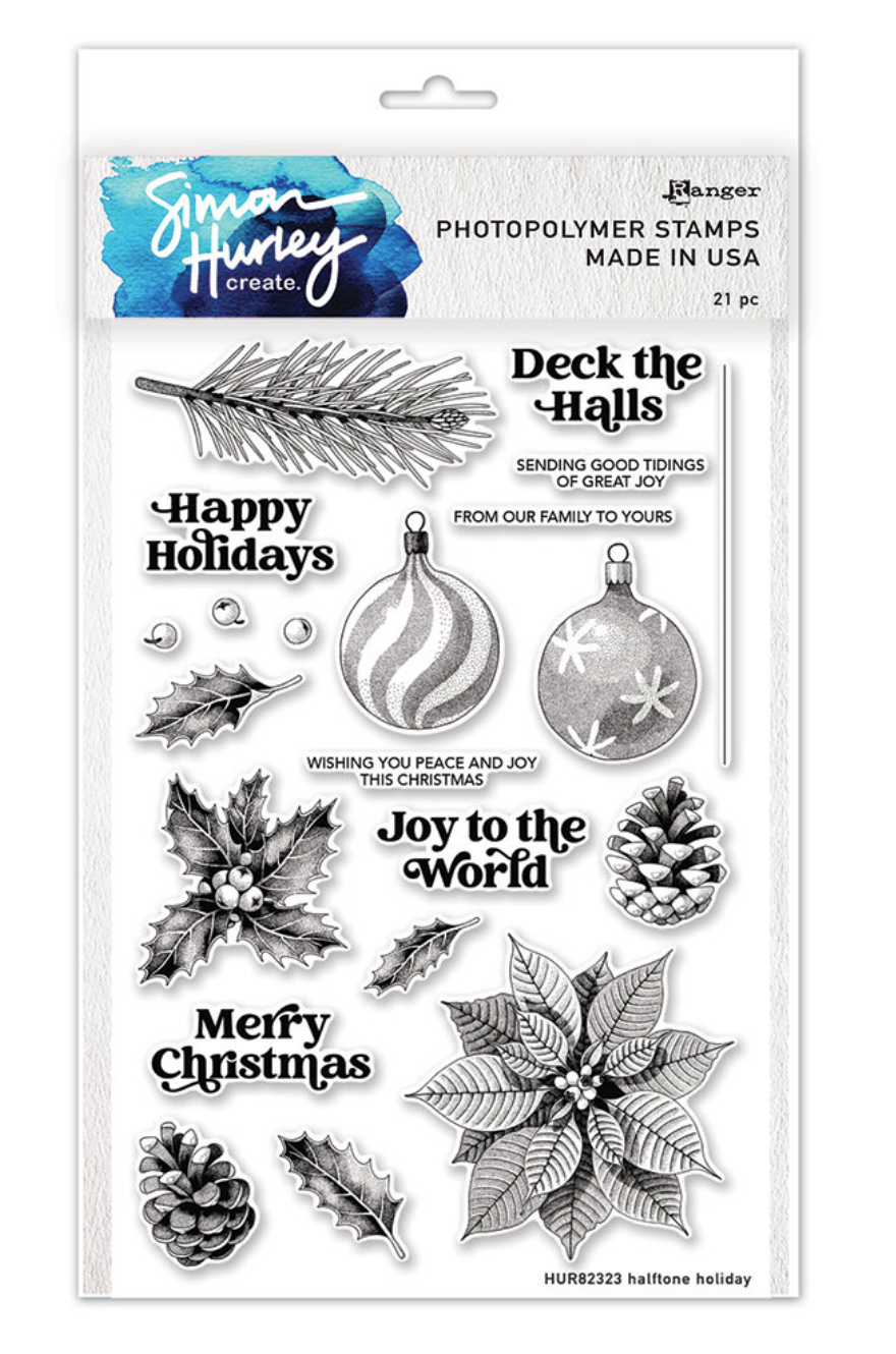 SAMPLE STEAL! Halftone Holiday - Stamp and Die Set