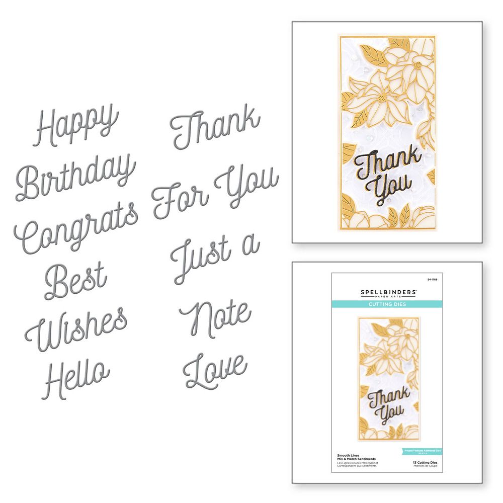 SAMPLE STEAL! Smooth Lines - Mix &amp; Match Sentiments - Die Set