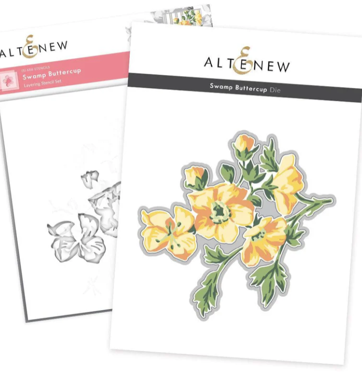 SAMPLE STEAL! Swamp Buttercup - Stencil and Die Set