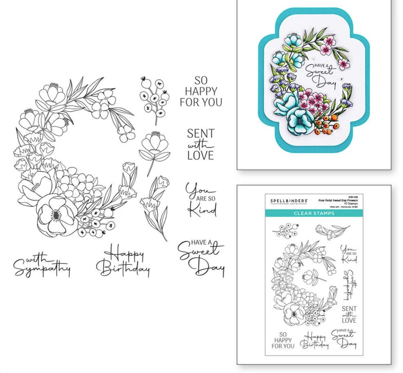 SAMPLE STEAL! Four Petal Sweet Day Flowers - Stamp Set