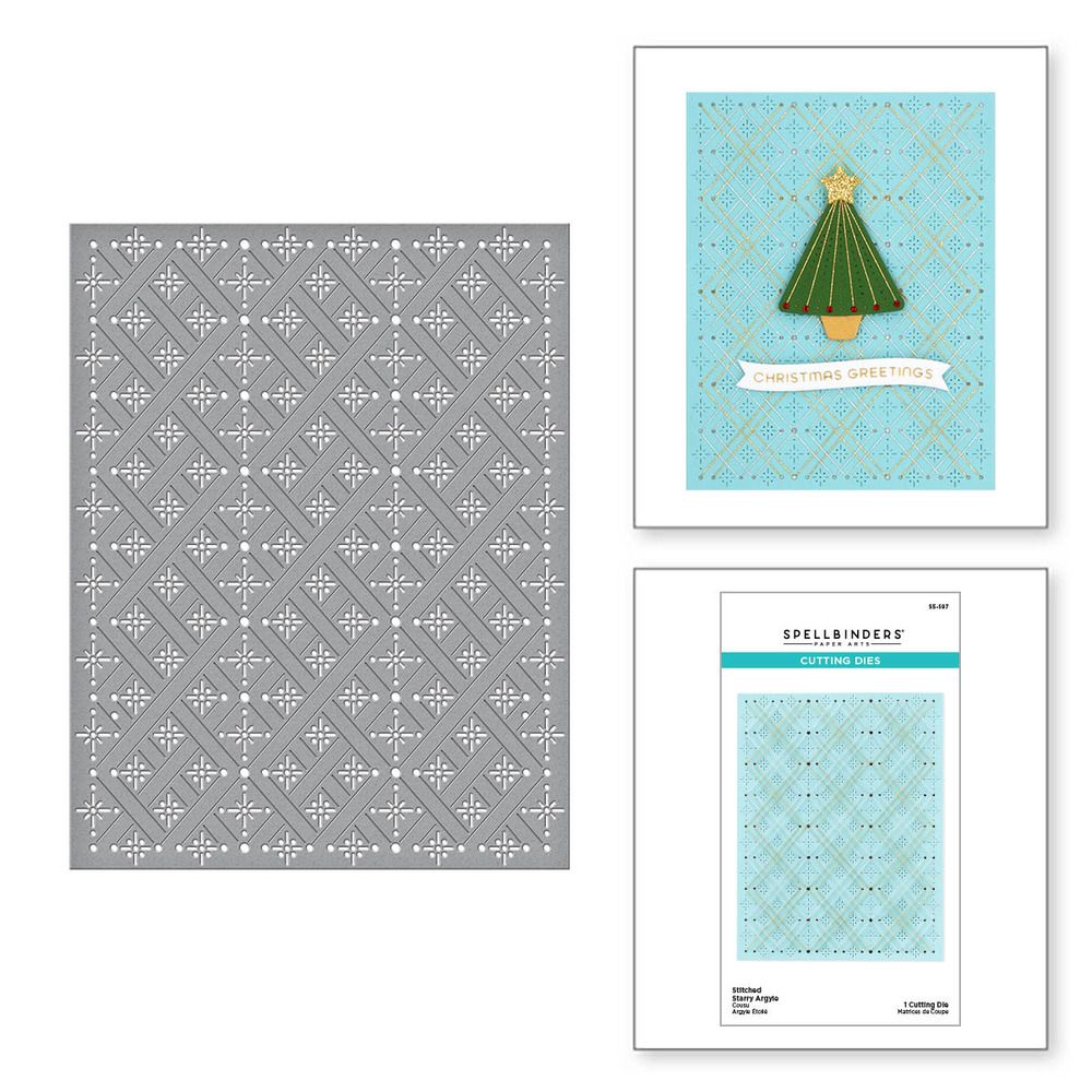 SAMPLE STEAL! Stitched Starry Argyle - Cover Plate Die