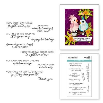 Spread Your Wings Sentiments - Clear Stamp Set