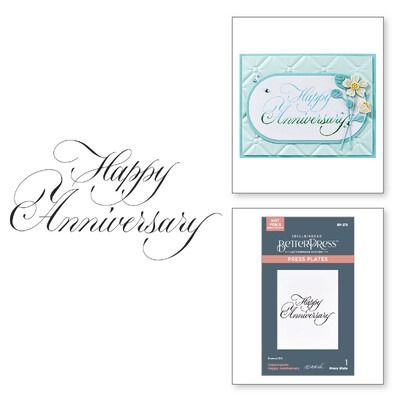 Copperplate Happy Anniversary - BetterPress Plate
