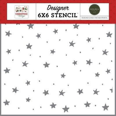 Stencil - Merry And Bright Stars - Christmas Village Collection
