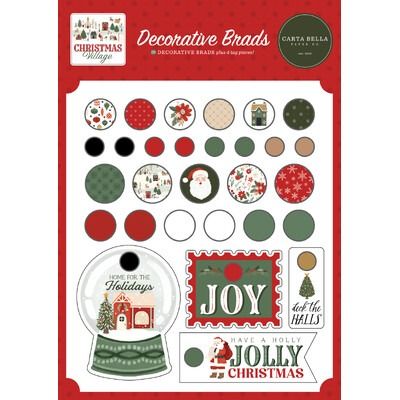 Decorative Brads - Christmas Village Collection
