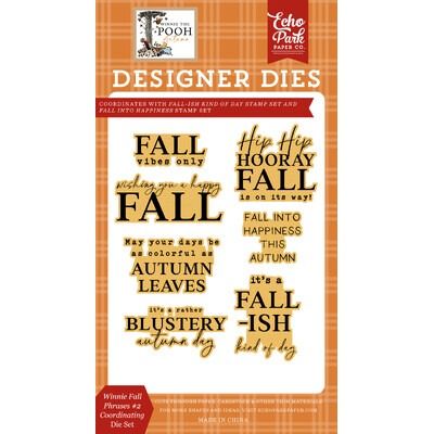 Coordinating Die Set - Winnie Fall Phrases #2 - Winnie the Pooh Autumn Collection