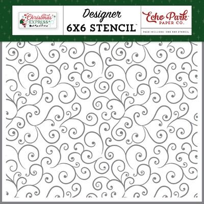 Stencil - Santa Claus Swirls - Christmas Express Collection