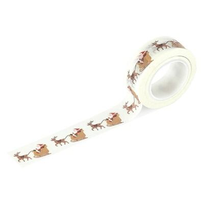 Washi Tape - Santa&#39;s Sleigh And Reindeer - Christmas Village Collection