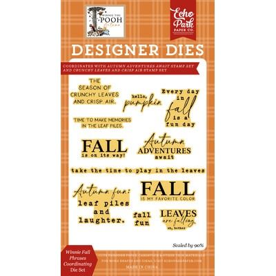 Coordinating Die Set - Winnie Fall Phrases - Winnie the Pooh Autumn Collection