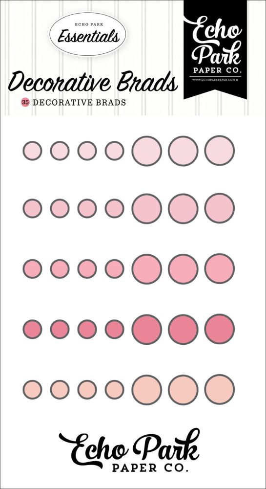 Decorative Brads - Pink - Essentials Collection