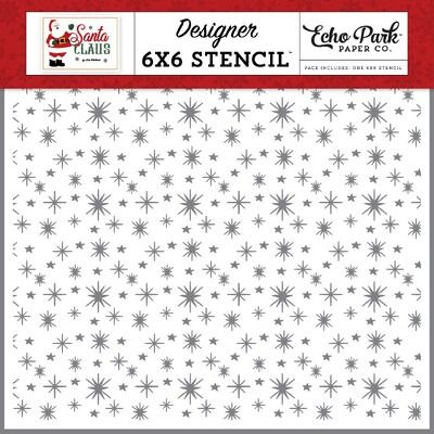 Stencil - Glistening Christmas Stars - Santa Claus Collection