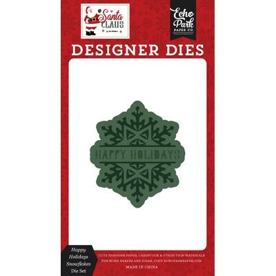 Die - Happy Holidays Snowflake - Santa Claus Collection