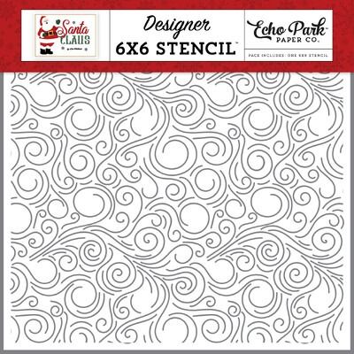 Stencil - Christmas Storm Swirls - Santa Claus Collection