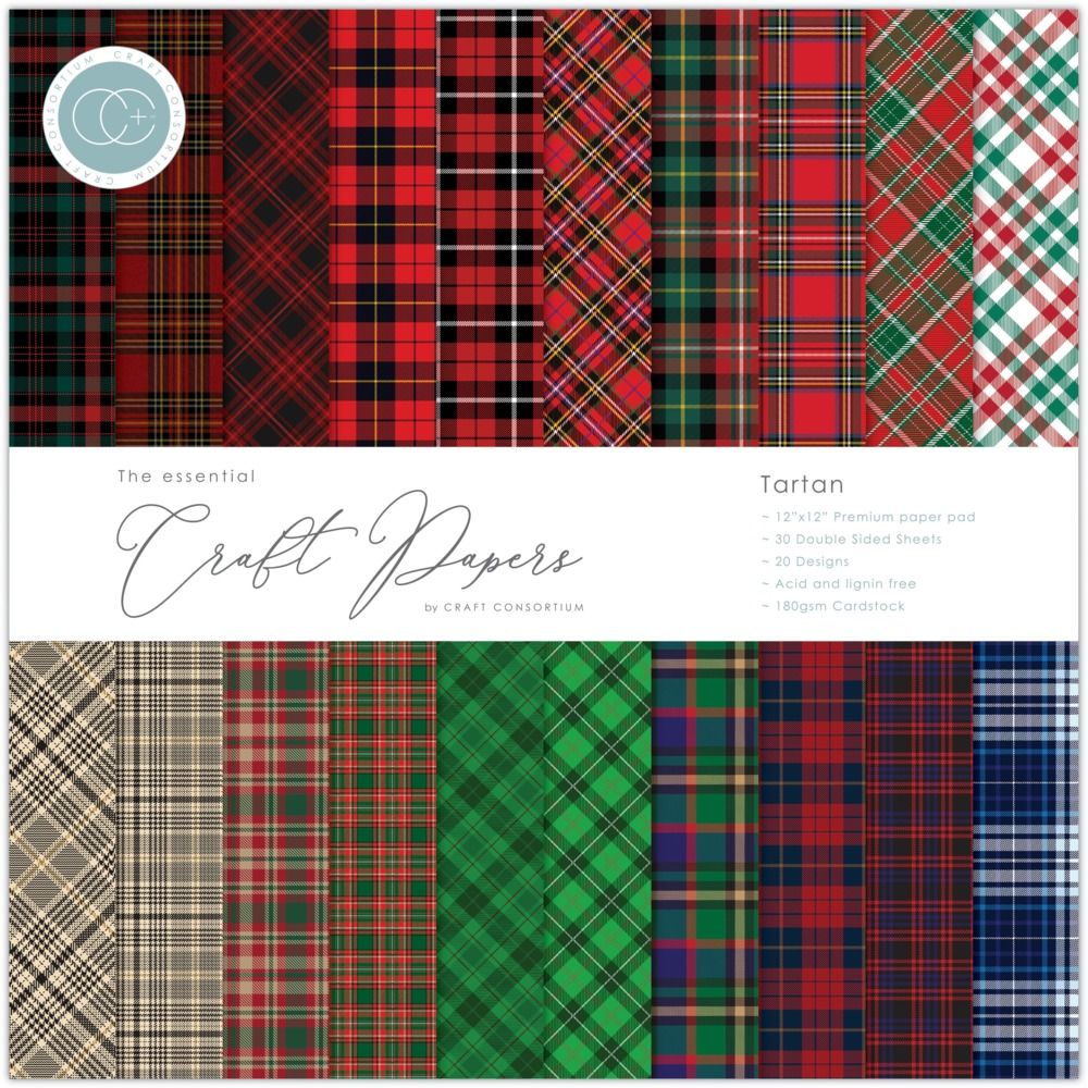 12x12 Paper Pad - Tartan - Essential Craft Papers