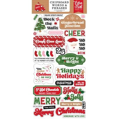 Chipboard Words &amp; Phrases - Santa&#39;s Christmas Delivery Collection