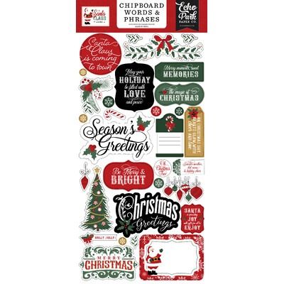 Chipboard Words &amp; Phrases - Santa Claus Collection