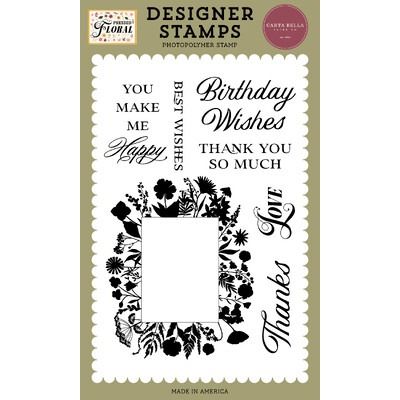 Clear Stamp Set - Floral Frame And Phrases - Pressed Floral Collection