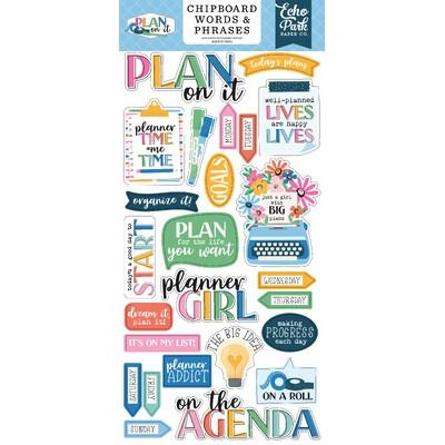 Chipboard Words &amp; Phrases - Plan On It Collection