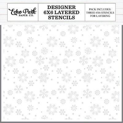 Layered Stencil - Winter Snowflake Sky - Essentials Collection