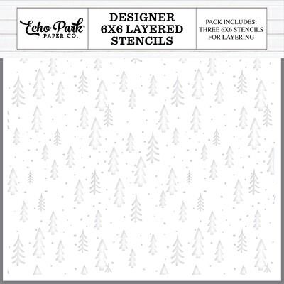 Layered Stencil - Winter Trees - Essentials Collection