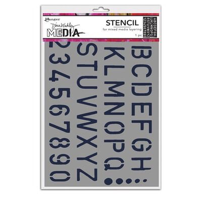 School Style Alpha - Stencil - Dina Wakley MEdia