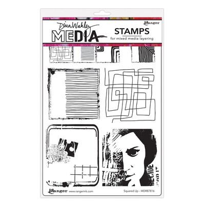 Squared Up - Cling Stamp Set - Dina Wakley MEdia