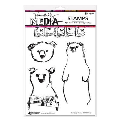 Scribbly Bears - Cling Stamp Set - Dina Wakley MEdia