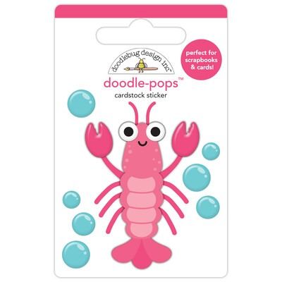 Louie Lobster - Doodle-pops 3D Cardstock Sticker - Summer Fun Collection