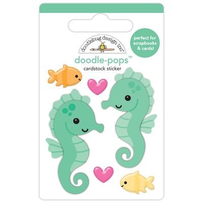 Sam &amp; Sally Seahorse - Doodle-pops 3D Cardstock Sticker - Summer Fun Collection