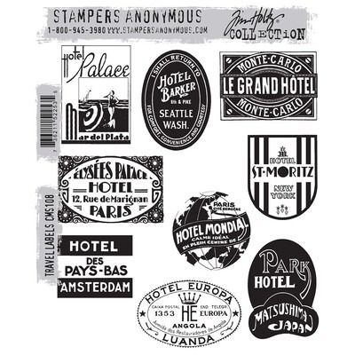 Travel Labels - Cling Stamp Set